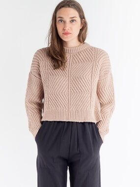 Micaela Greg Bevel Sweater - Wool - Blush - S